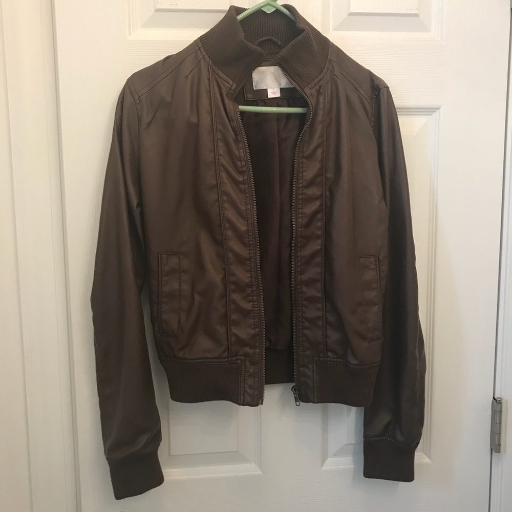 Xhilaration Brown Faux Leather Jacket